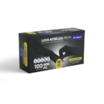 Luvas Nitrilica Preta Bompack M C/100un