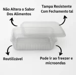 Marmita Retangular Totalplast 1000ml C/24un - Imagem 2